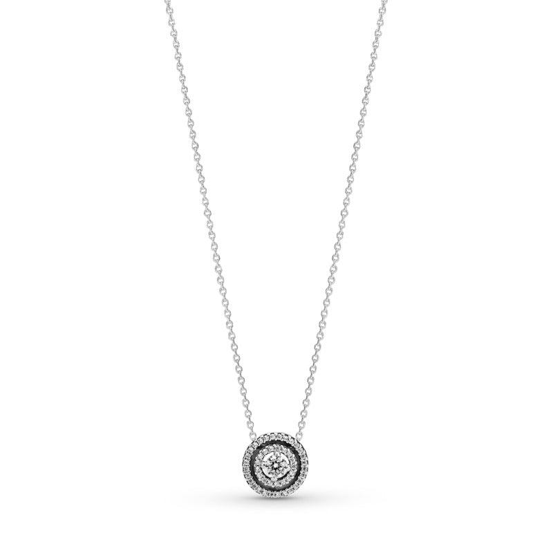 Sparkling Double Halo Collier Necklace