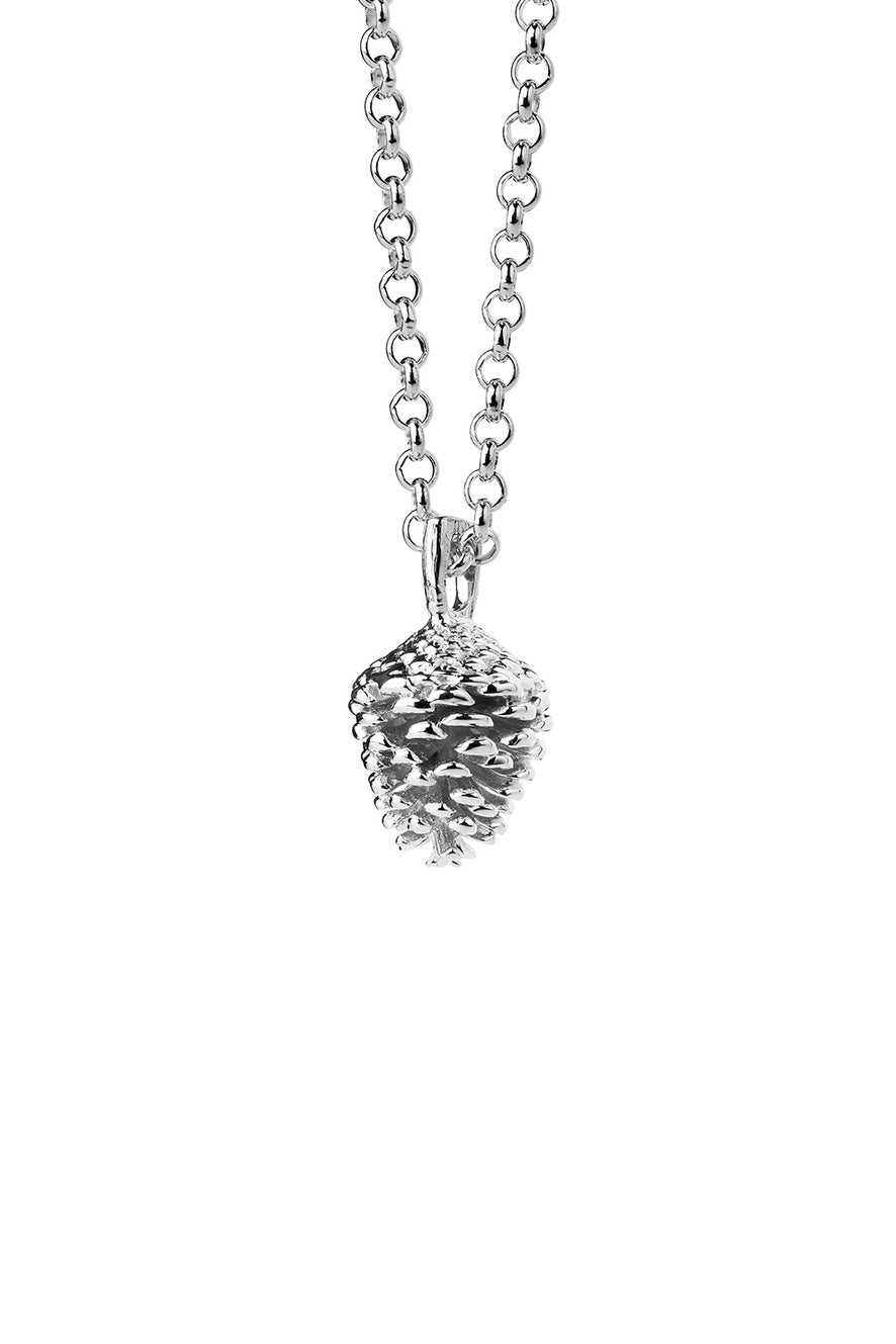 Pinecone Necklace Silver