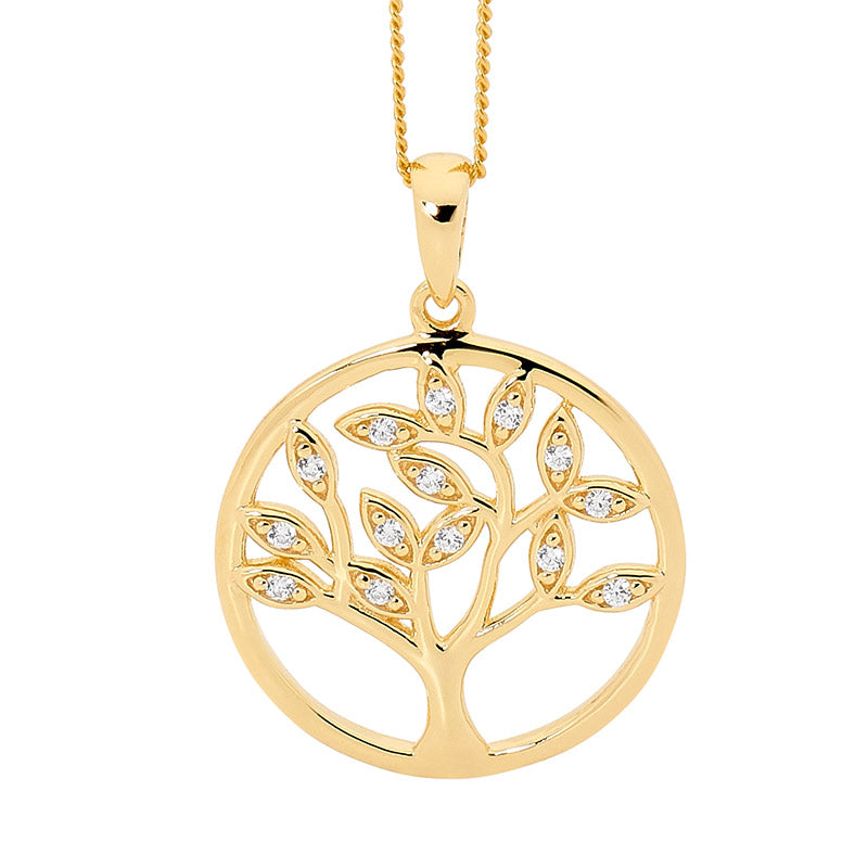 Gold Plate Tree of Life Necklace