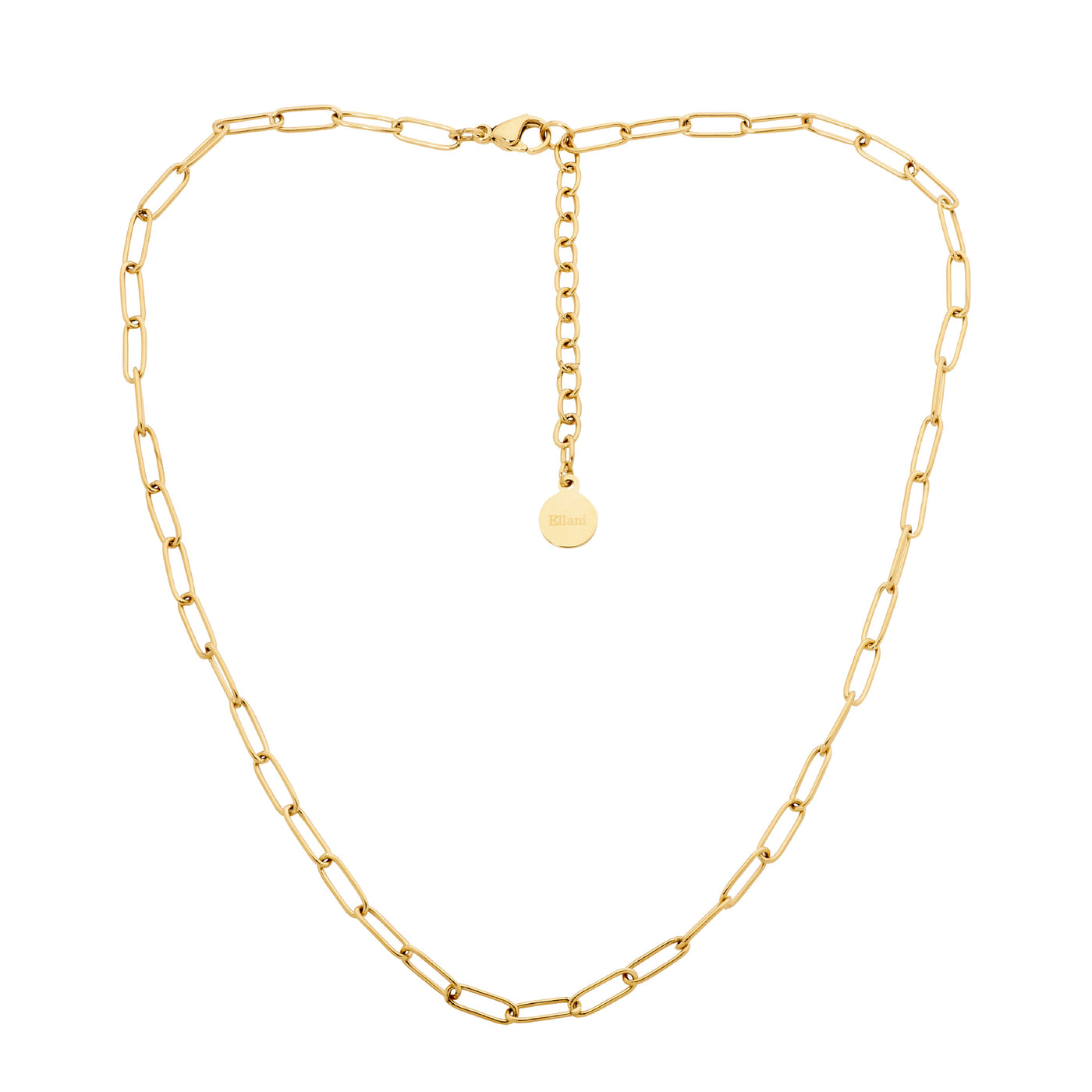 Paperclip Style Gold Plate Chain