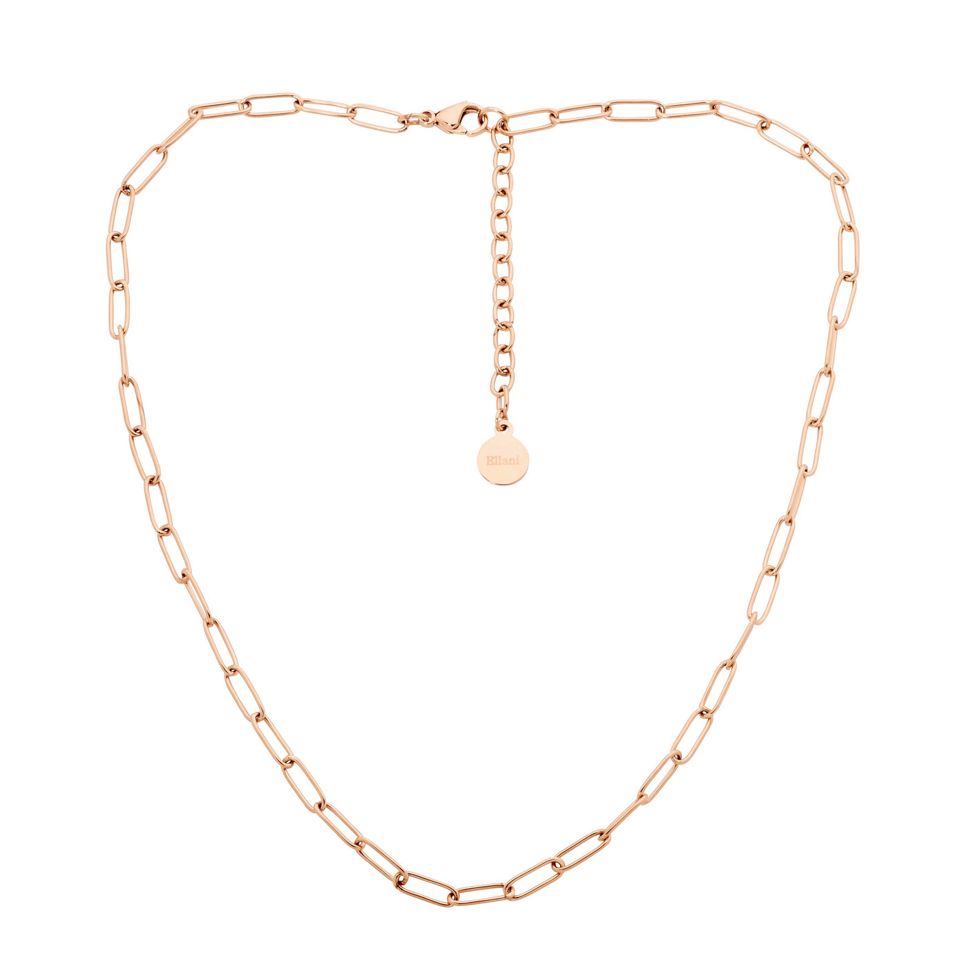 Paperclip Style Rose Gold Plate Chain