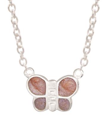 Sparkling Pink Butterfly Necklace