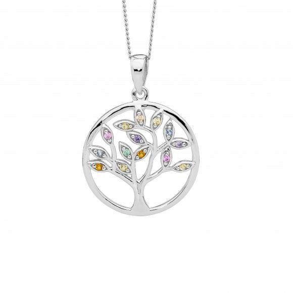 Sterling Silver Pastel Tree Of Life Necklace