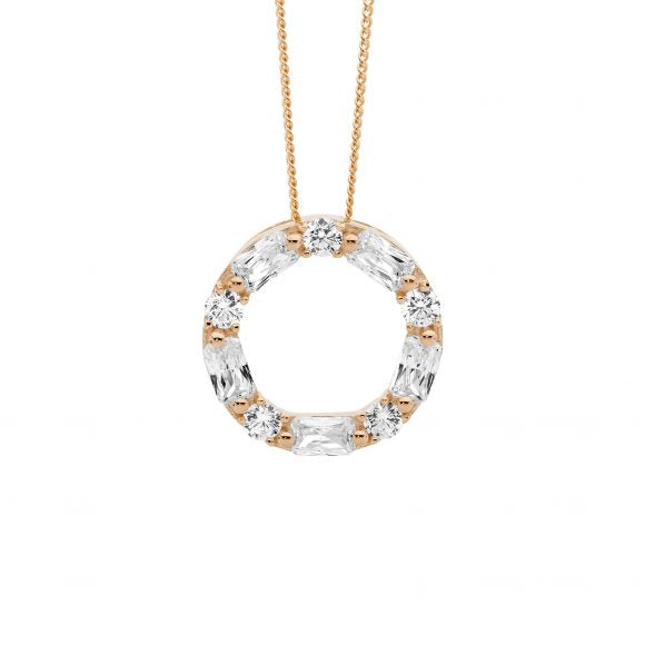 Rose Gold Plate Circle Necklace