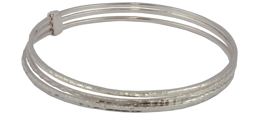 Sterling Silver Hammered Finish Thin Bangles