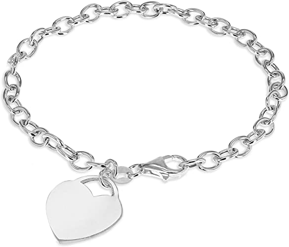 Sterling Silver Heart Catch Bracelet