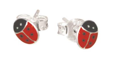 Sterling Silver Ladybird Stud Earrings