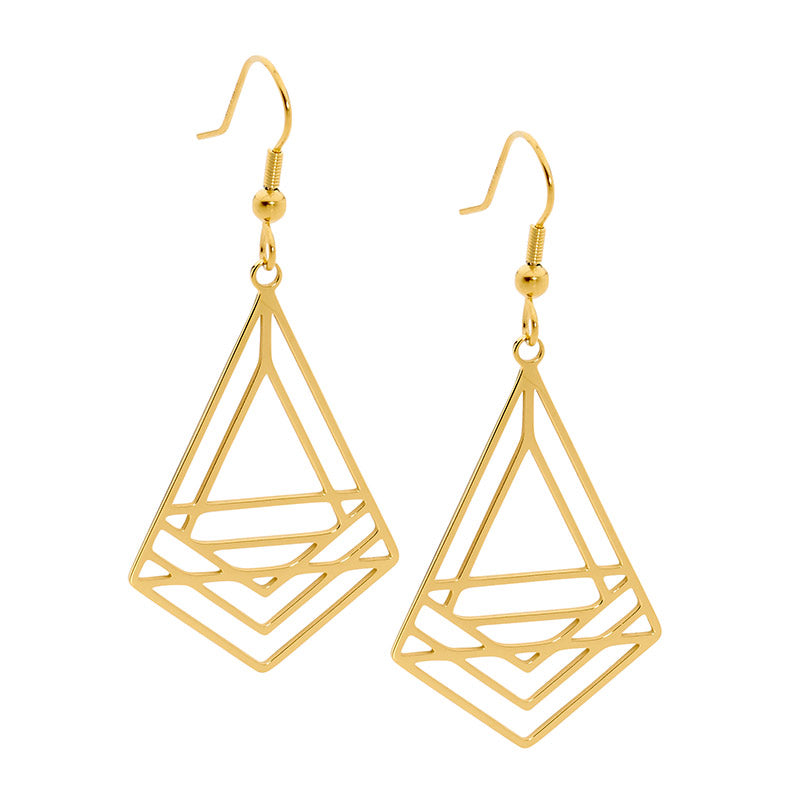 Abstract Drop Earrings - Gold