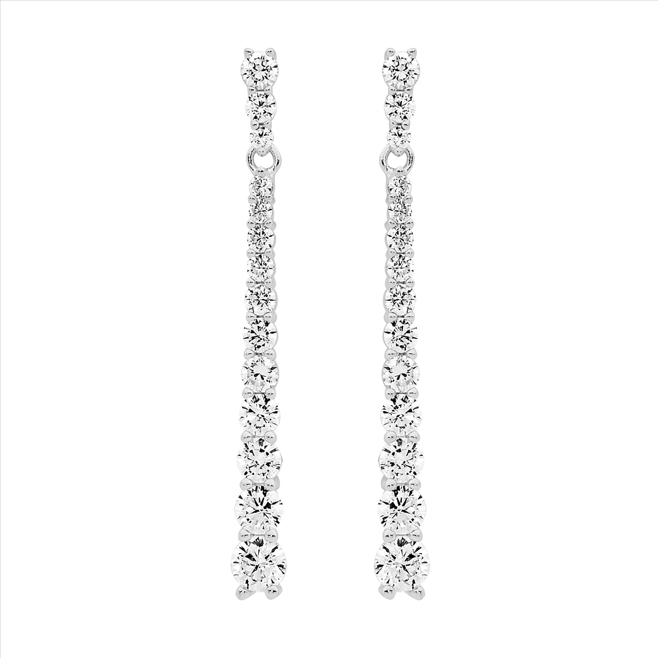 Sterling Silver Long Gradual Drop Earring