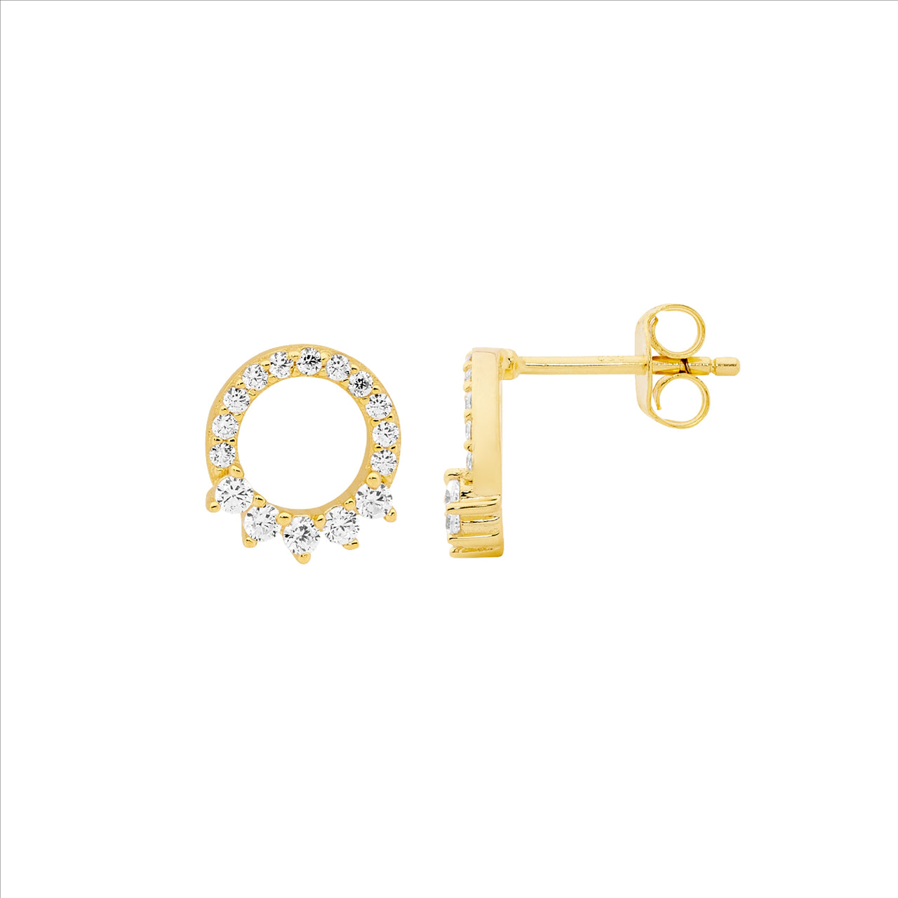 Gold Plate Circle Studs