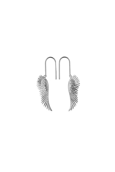 Mini Cupid's Wings Earrings Silver