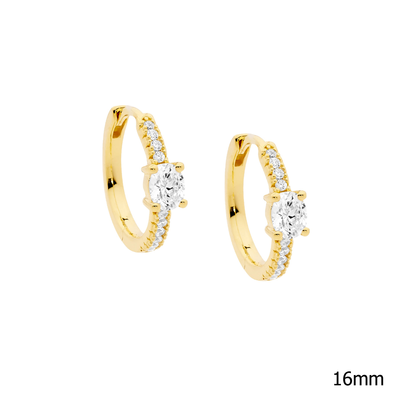 Yellow Gold Plate Hoop Earrings