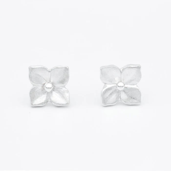 Silver Hydrangea Earrings