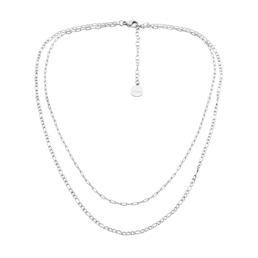 Stainless Steel Double Row Chain Necklace